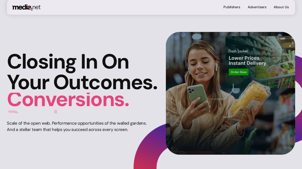 Media.net website screenshot
